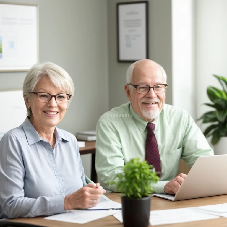 خبير يقدم استشارة تأمين لمسن